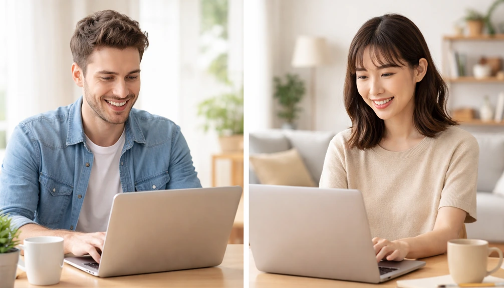 Soulmates communicate on JapansDates website