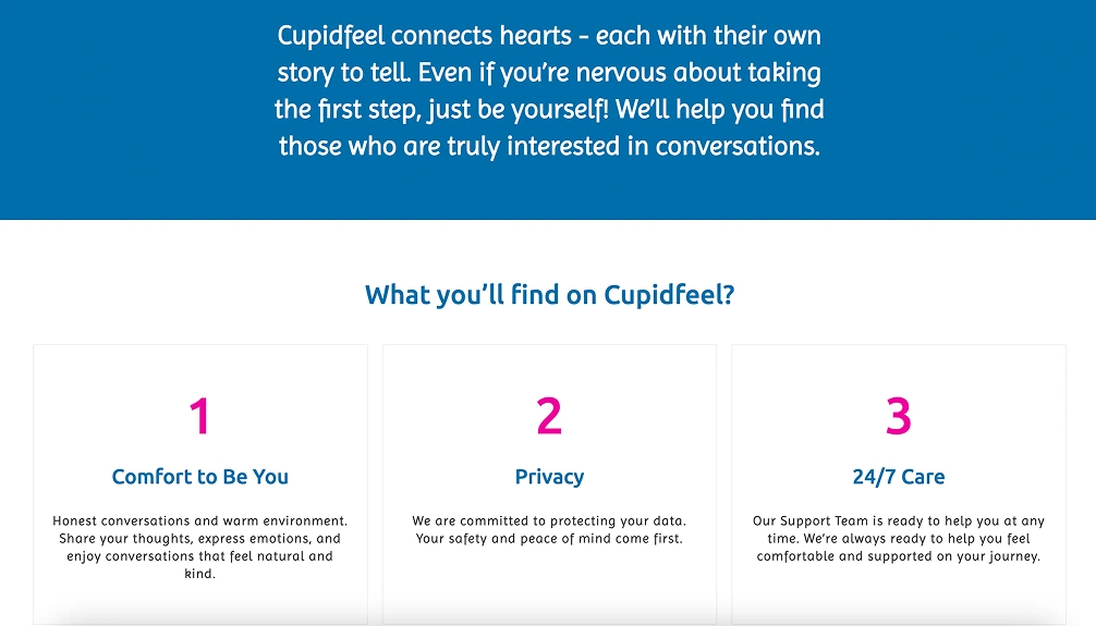 CupidFeel dating site benefits