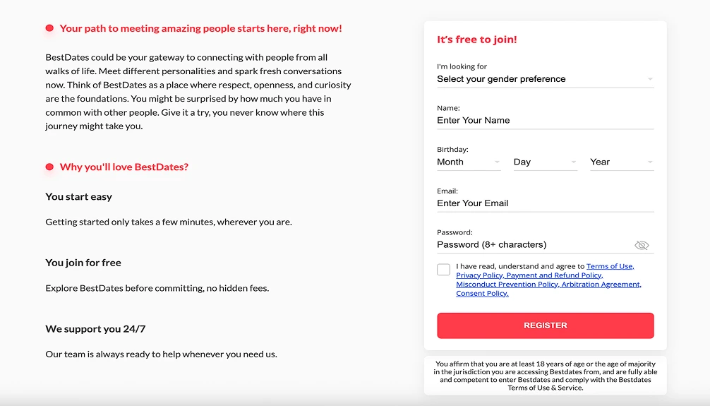 Join BestDates dating site