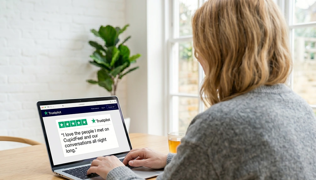 User is leaving CupidFeel review on Trustpilot